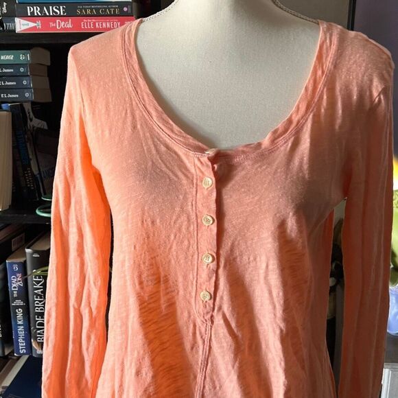 Left of center Size XS Light Orange long sleeve t shirt Anthropologie - Picture 2 of 7